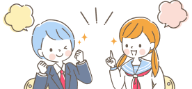 中学生男女が楽しく英語で話しているイメージ